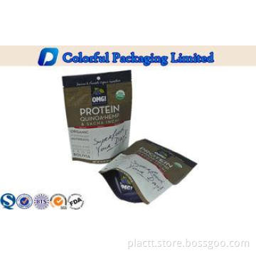 Aluminum Foil Resealable Matte Black Stand up Pouch For Pro
